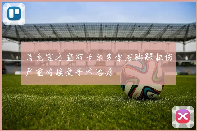 马竞官方宣布卡尔多索右脚踝扭伤严重将接受手术治疗
